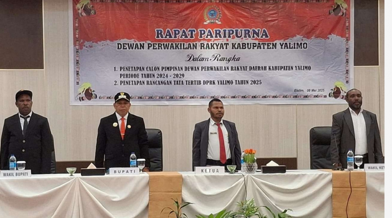 Rapat Sidang Paripurna DPRD Kabupaten Yalimo, Dalam Penetapan Unsur Pimpinan DPRD (Foto: Humas Pemda Yalimo)