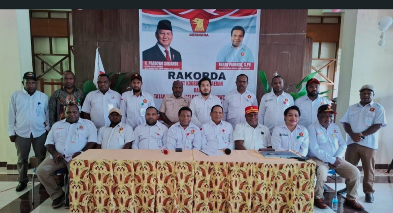 Partai Gerindra Papua Pegunungan Gelar Rakor di Gedung Shopie PEW, Jayapura Jum'at (30/5/2025). foto :rinduyalimo