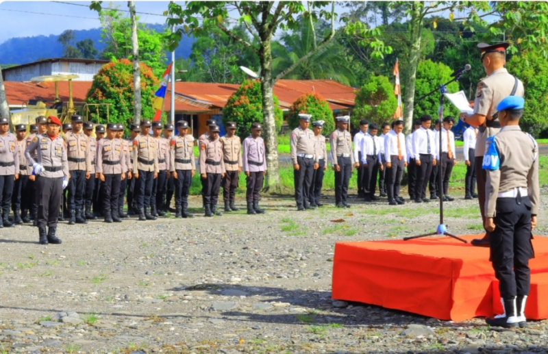 Polres Yalimo menggelar upacara peringatan Hari Juang Polri di halaman Mapolres Yalimo, Kamis (21/8/2025).