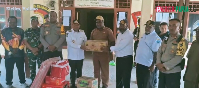Bupati Yalimo Nahor Nekwek Menerima Bantuan dari Pemerintah Pusat melalui Kemensos, Kamis (25/9/2025)