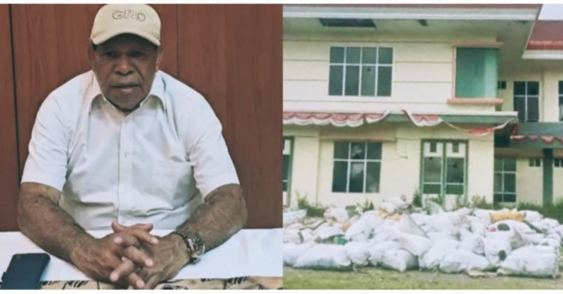 Bupati Yalimo, Nahor Nekwek Tegur Keras Aksi Pembuangan Sampah di Halaman Kantor Bupati